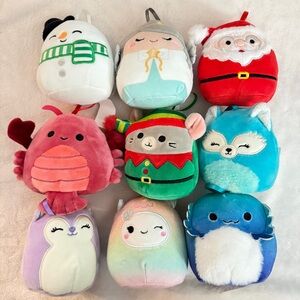 Squishmallows Ornament Set of 9 Holiday Characters‎